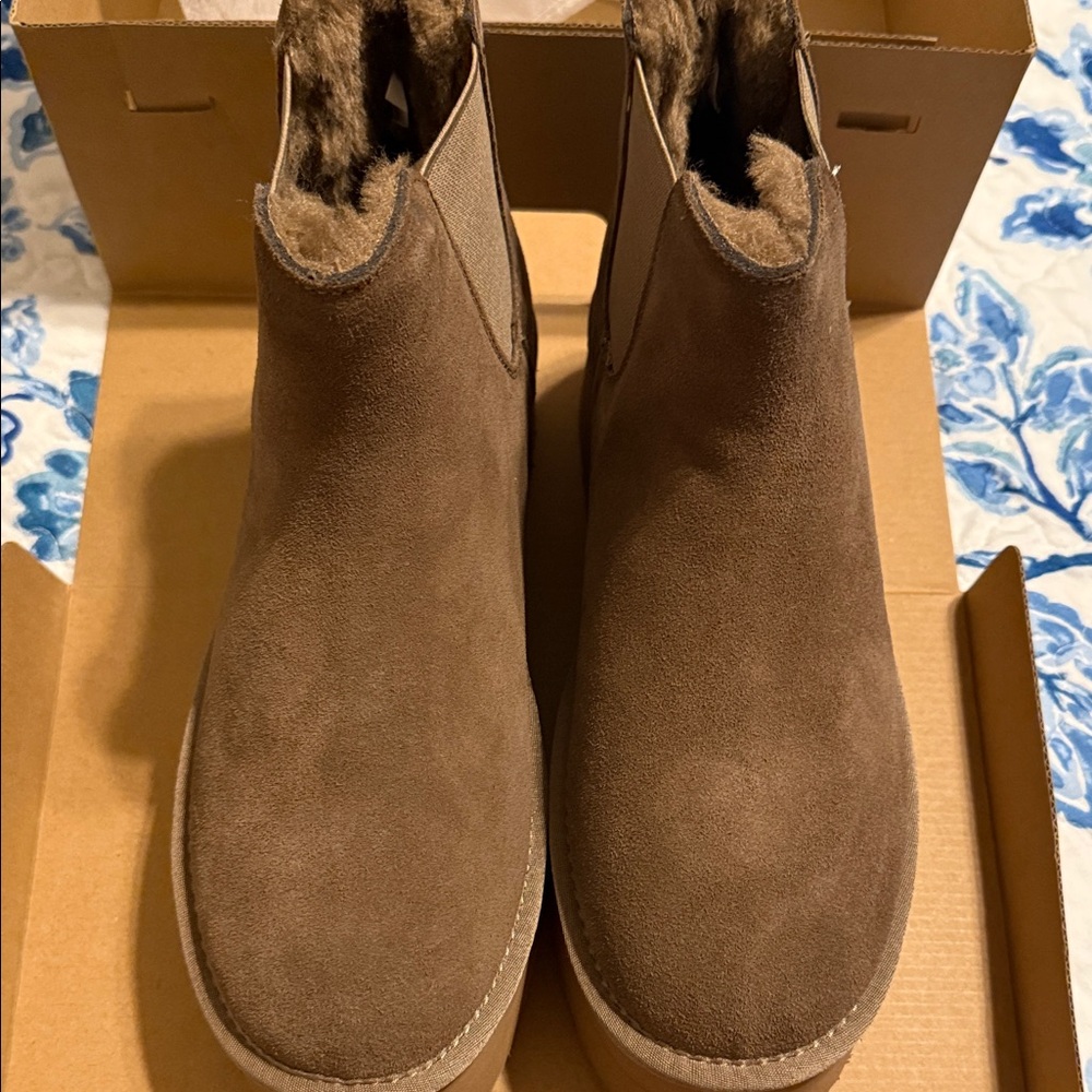 Chic Brown Suede Ankle Boots